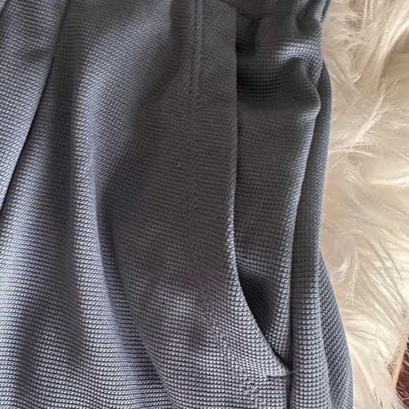 HALARA Blue Waffle Knit Wide Leg High-Waisted Pants size L (12-14) NWT - Picture 4 of 8